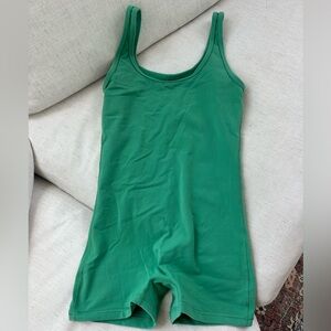 Green Aritzia One Piece Workout Outfit